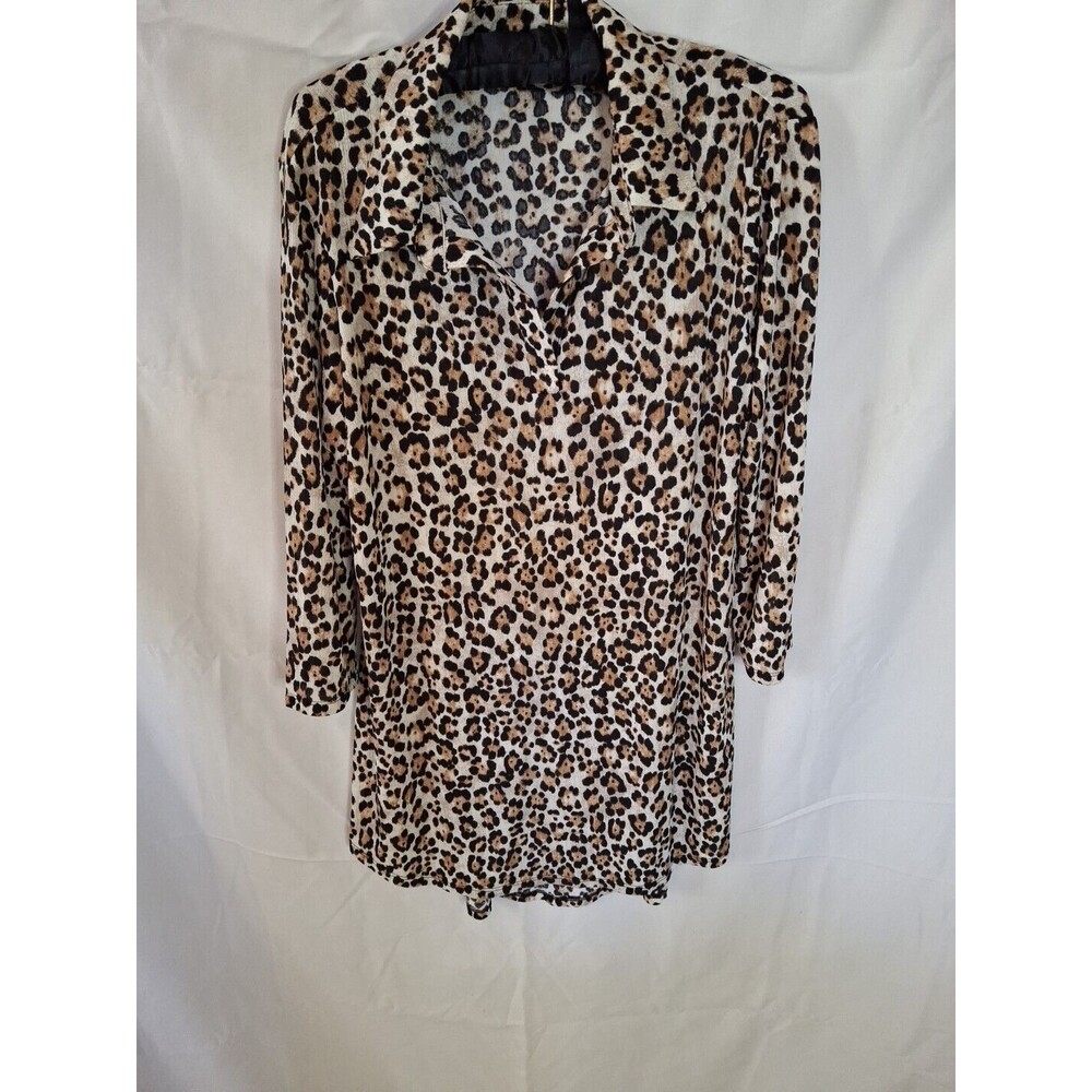 ATTITUDES BY RENEE Women's Animal Print Beige Midi Dress Size M (1457) - Picture 8 of 12